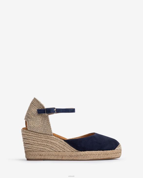 Women Unisa Espadrille vamp-heel in suede Blue0X8N475