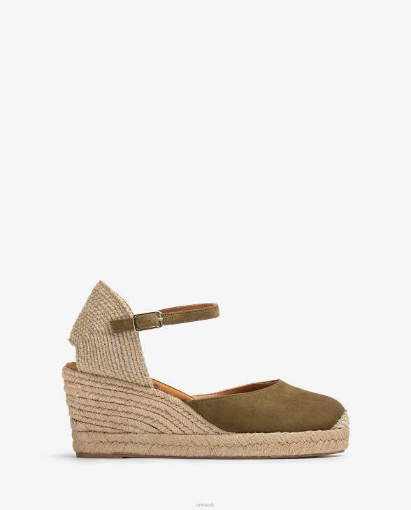 Women Unisa Espadrille vamp-heel in suede Green0X8N476