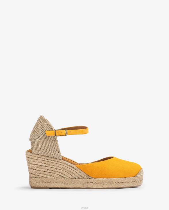 Women Unisa Espadrille vamp-heel in suede Yellow0X8N474