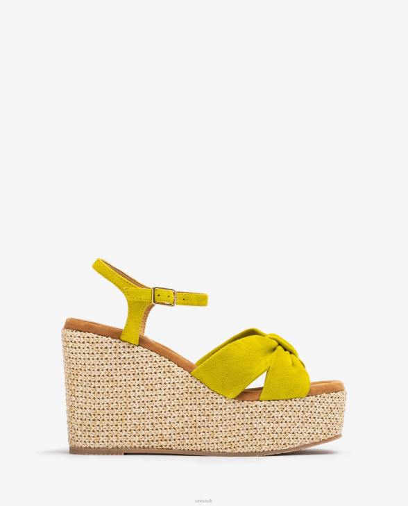 Women Unisa High wedge sandal with a knot trim Green0X8N459