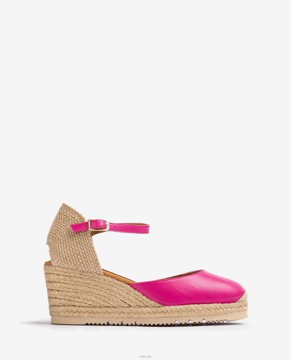 Women Unisa Leather D'Orsay ankle strap espadrille Pink0X8N736