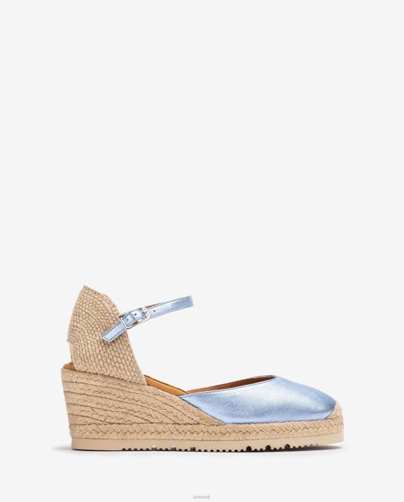 Women Unisa Metallic effect D'Orsay ankle strap espadrille Blue0X8N714