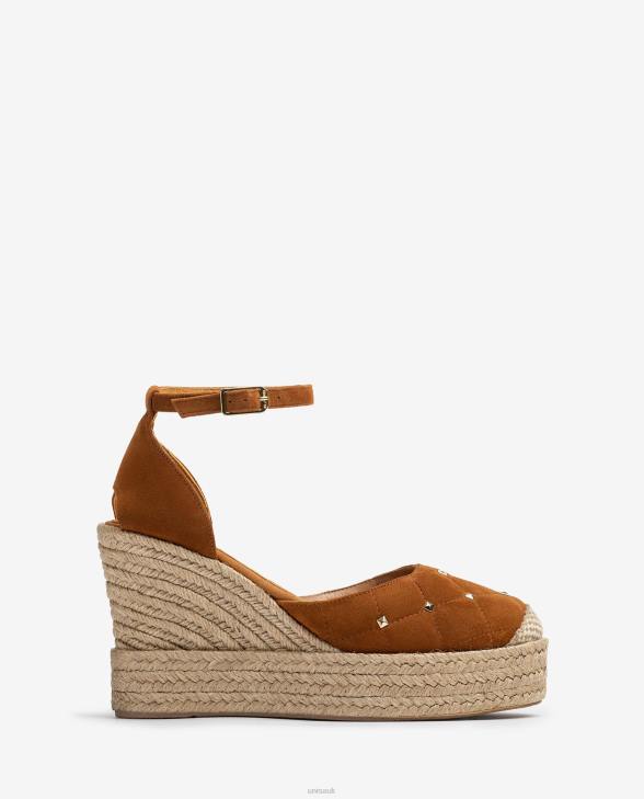 Women Unisa Quilted effect suede espadrille Brown0X8N753