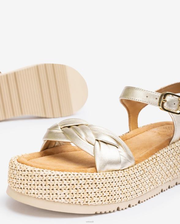 Women Unisa Sandal with a quilted braid on the front Graceful0X8N96