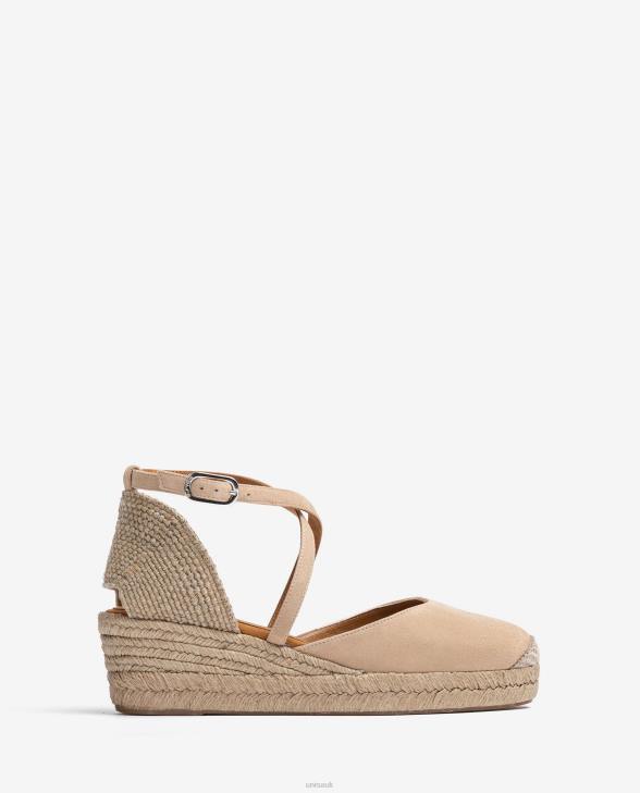Women Unisa Suede espadrille with a buckle Beige0X8N488