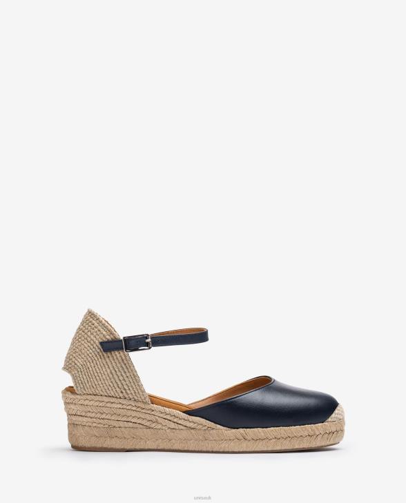 Women Unisa Vamp-heel espadrille made in leather Blue0X8N797