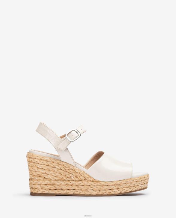 Women Unisa Wide vamp and jute sandal White0X8N299