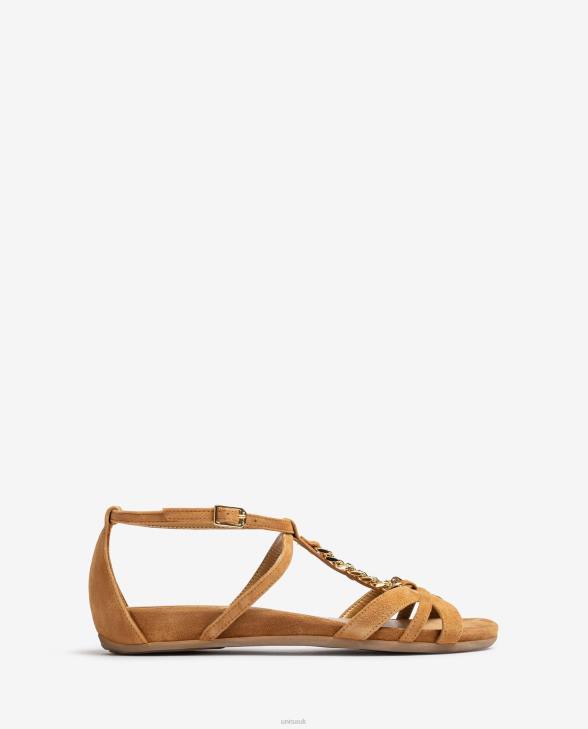 Women Unisa Flat sandal with a chain Brown0X8N90