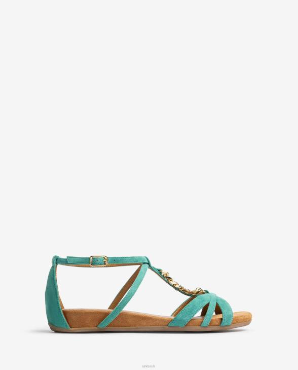 Women Unisa Flat sandal with a chain Green0X8N48