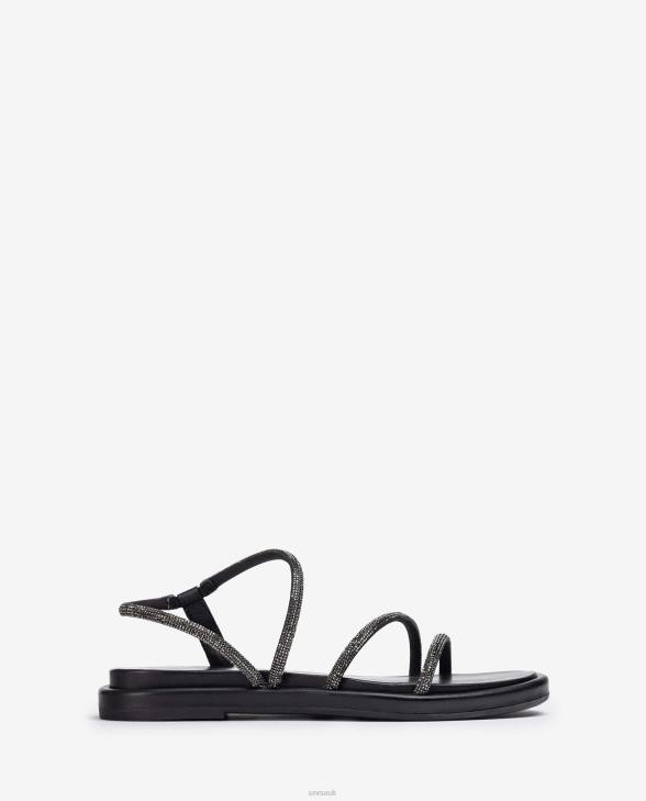 Women Unisa Flat sandal with glitter Black0X8N25
