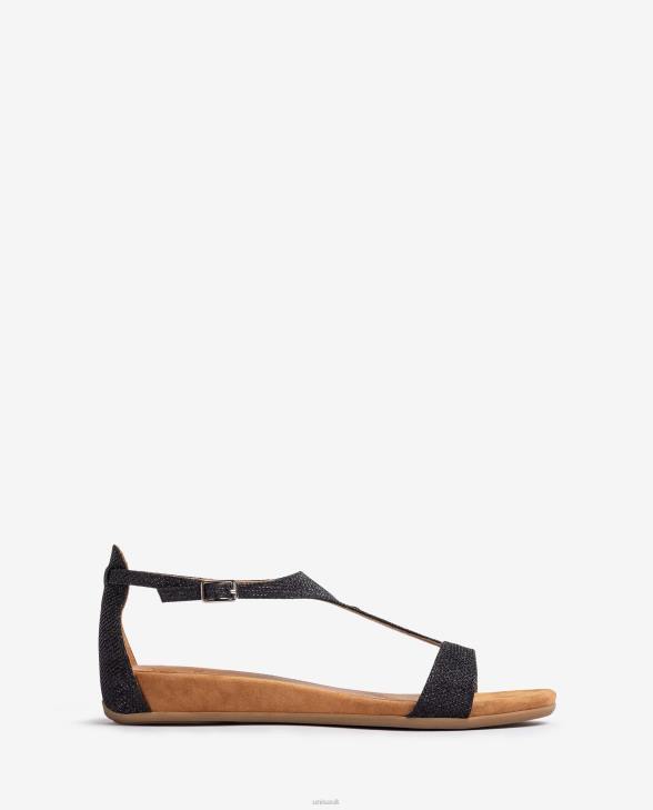 Women Unisa Sandal with a strap over the instep Black0X8N73