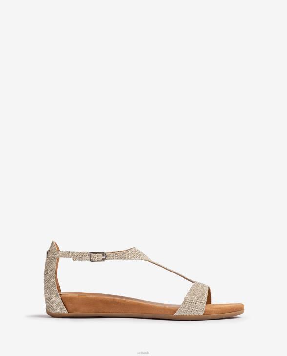 Women Unisa Sandal with a strap over the instep Gold0X8N74