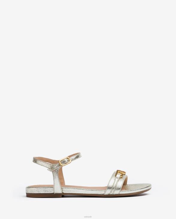 Women Unisa Shiny effect leather flat sandals Fashion0X8N421