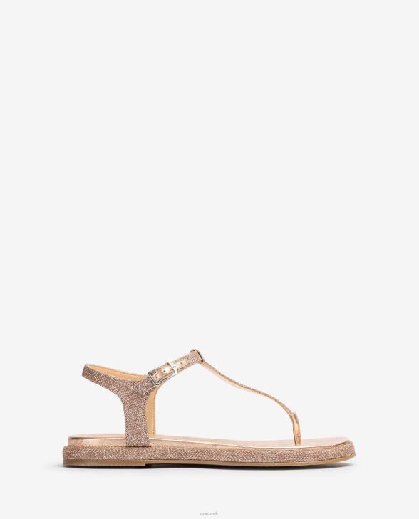 Women Unisa Toe-post sandal in shiny fabric Pink0X8N28