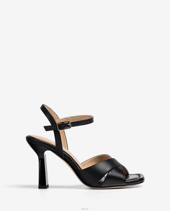 Women Unisa Crossed leather straps sandals Black0X8N338