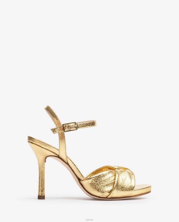 Women Unisa Crossover vamp high heel sandal Gold0X8N287