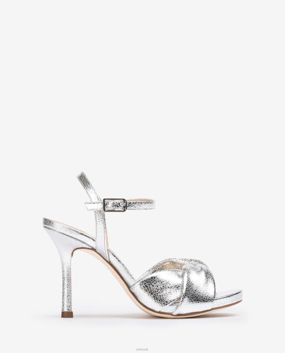 Women Unisa Crossover vamp high heel sandal Silver0X8N288