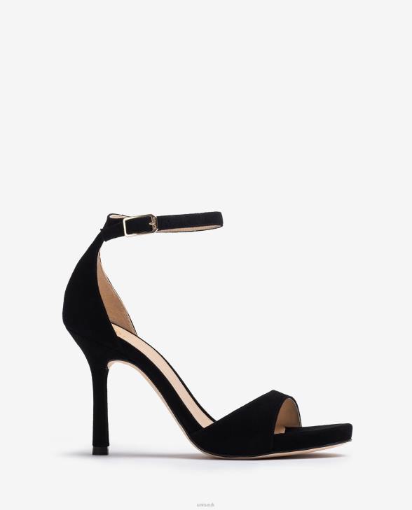 Women Unisa High heel suede sandal Black0X8N23
