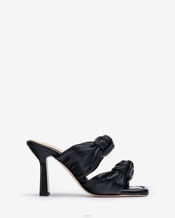 Women Unisa Leather sandals with knots Black0X8N301