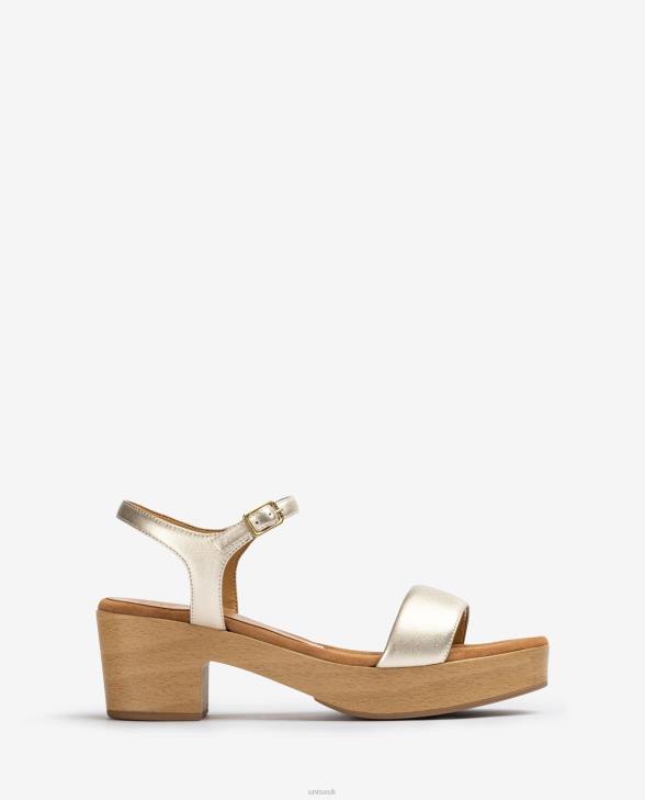 Women Unisa Low block heel sandal Gold0X8N133