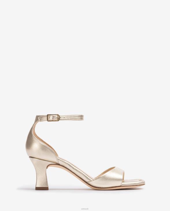 Women Unisa Metallic effect leather sandal with a medium heel Graceful0X8N197