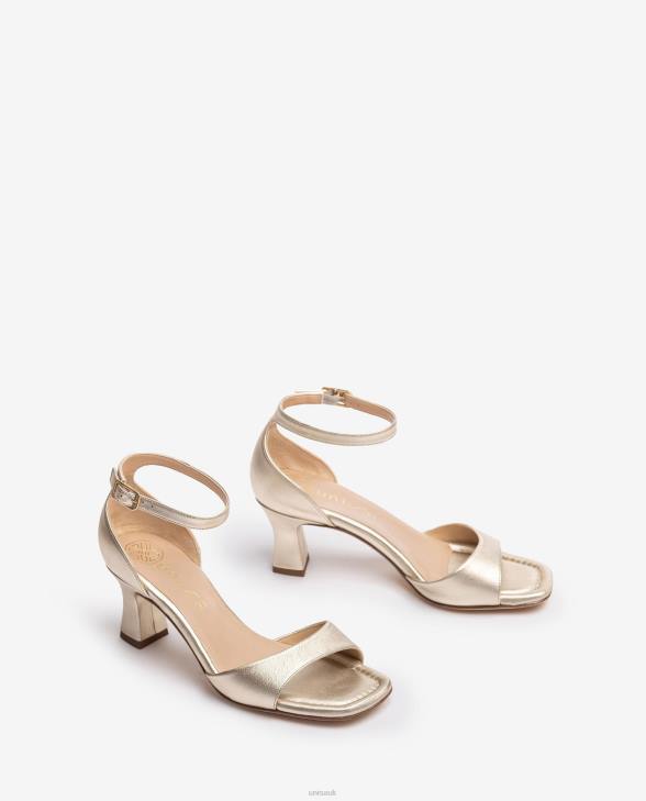 Women Unisa Metallic effect leather sandal with a medium heel Graceful0X8N197