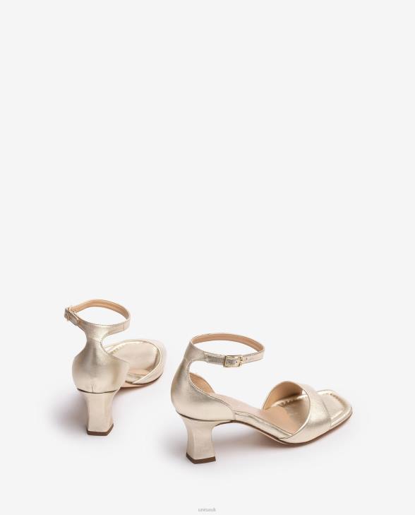 Women Unisa Metallic effect leather sandal with a medium heel Graceful0X8N197