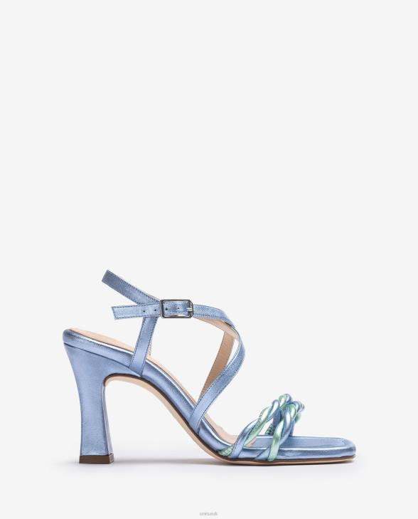 Women Unisa Metallic strappy sandal Blue0X8N258