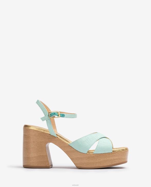 Women Unisa Raffia sandal with a block heel Blue0X8N233