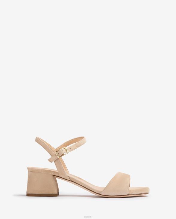 Women Unisa Sandal with a wide heel Beige0X8N39