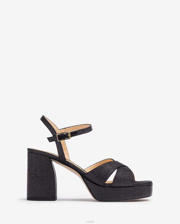 Women Unisa Sandal with a wide heel Black0X8N69