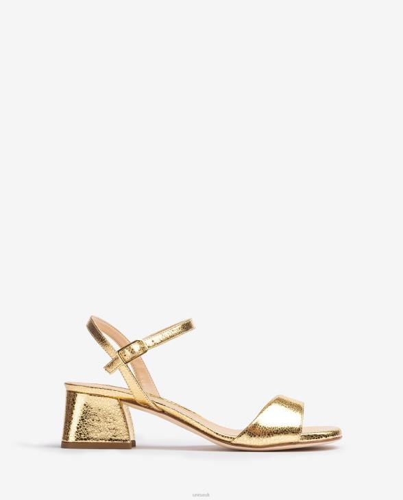 Women Unisa Sandal with a wide heel Gold0X8N150