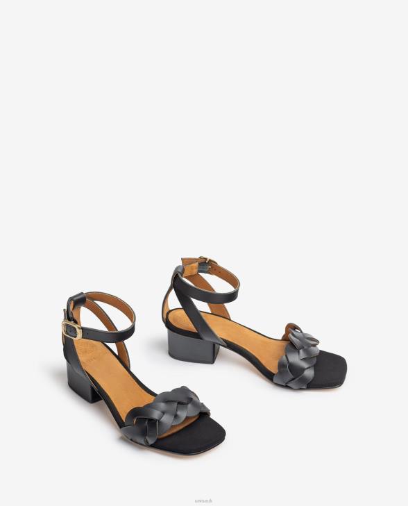 Women Unisa Sandal with decorative perforations on the vamp Black0X8N305