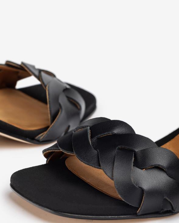 Women Unisa Sandal with decorative perforations on the vamp Black0X8N305