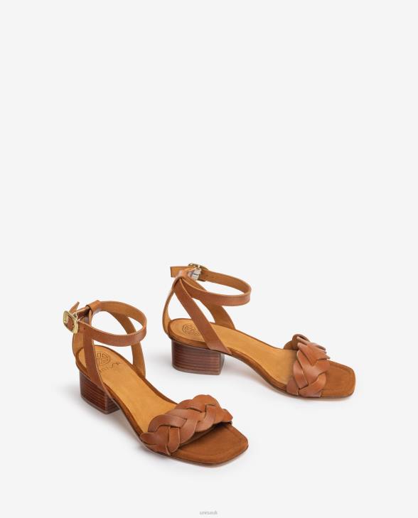 Women Unisa Sandal with decorative perforations on the vamp Brown0X8N306