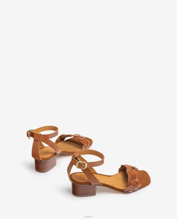 Women Unisa Sandal with decorative perforations on the vamp Brown0X8N306