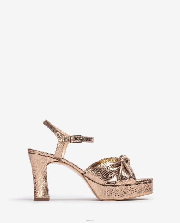 Women Unisa Sandal with knotted straps Bronze0X8N1309