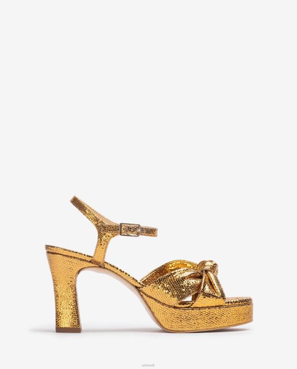 Women Unisa Sandal with knotted straps Gold0X8N1308