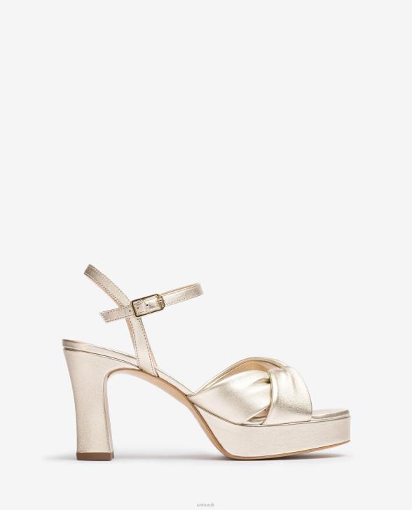 Women Unisa Sandal with wide crossover straps Gold0X8N17