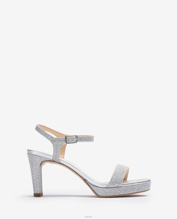Women Unisa Shiny fabric sandal Silver0X8N19
