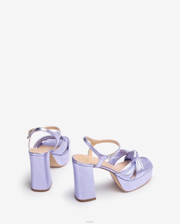 Women Unisa Square toe sandal with a knot on the front Lila0X8N49