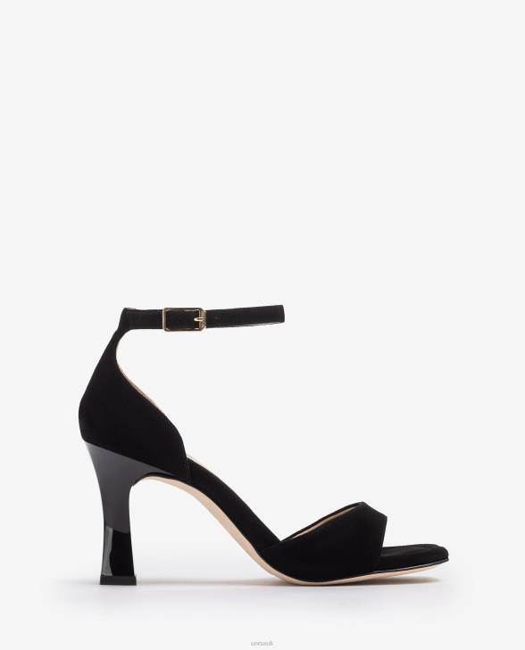 Women Unisa Suede D'Orsay ankle strap sandal Black0X8N260