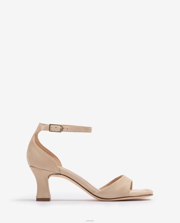 Women Unisa Suede sandal with a medium heel Beige0X8N196