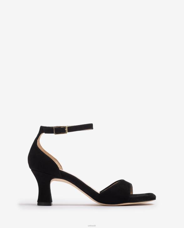 Women Unisa Suede sandal with a medium heel Black0X8N194