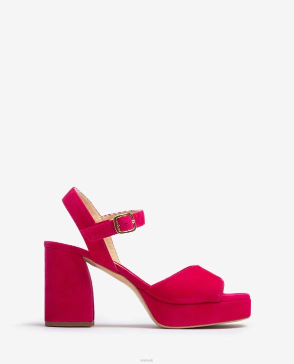 Women Unisa Suede sandal with a wide heel Pink0X8N83