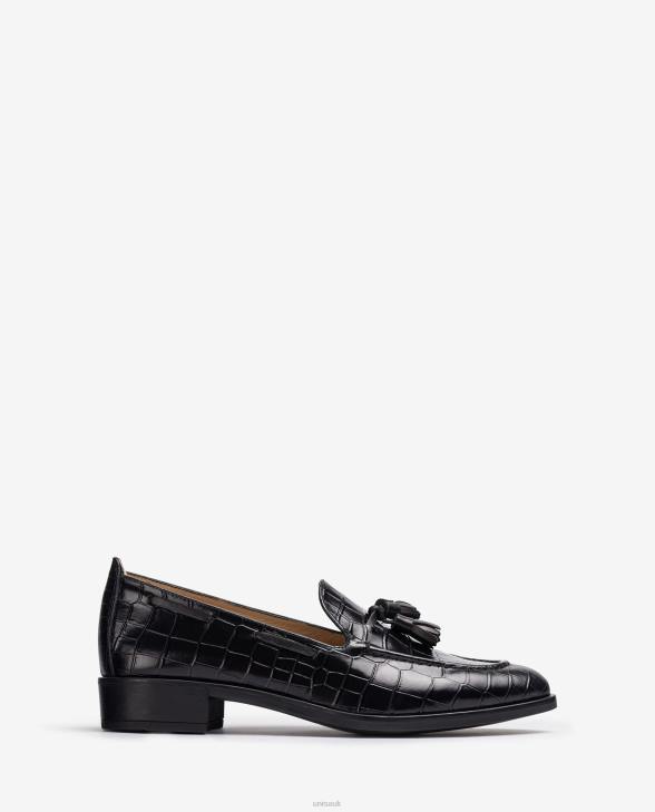 Women Unisa Loafers with tassels Black0X8N1269