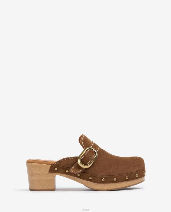 Women Unisa Mule with a buckle and studs Brown0X8N817