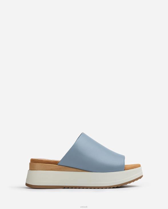 Women Unisa Sandal with a wedge heel and a wide vamp Blue0X8N829