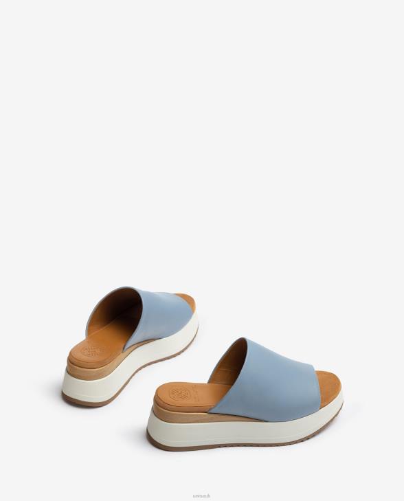 Women Unisa Sandal with a wedge heel and a wide vamp Blue0X8N829