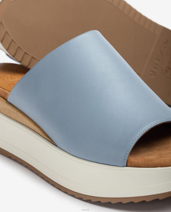 Women Unisa Sandal with a wedge heel and a wide vamp Blue0X8N829